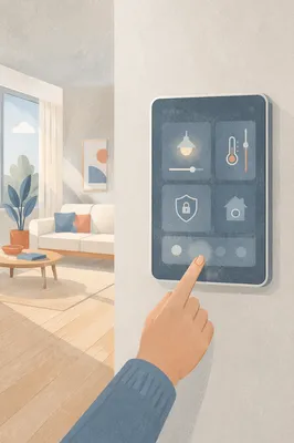 Smart Home Control Panel in Hallway