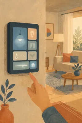 Smart Home Control Panel in Hallway