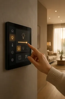 Smart Home Control Panel on Wall
