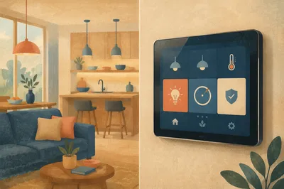 Smart Home Control Panel in Modern Interior