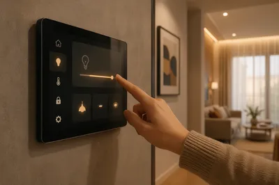 Smart Home Control Panel in Hallway