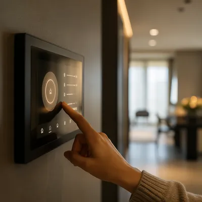 Smart Home Control Panel in Hallway