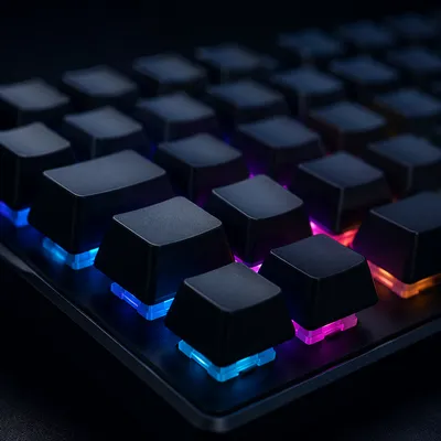 RGB Mechanical Keyboard Macro Close-Up