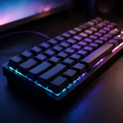 Neon Mechanical Keyboard Macro Workspace Glow