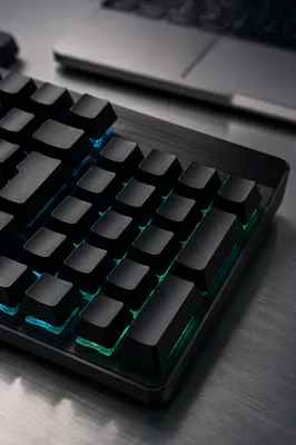 RGB Mechanical Keyboard Macro Workspace Close-Up