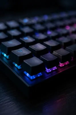RGB Mechanical Keyboard Macro Close Up