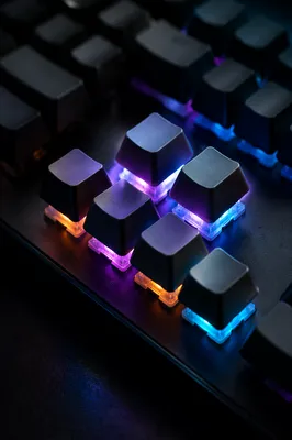 RGB Mechanical Keyboard Macro Close Up