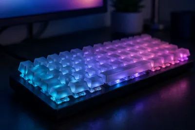 Mechanical Keyboard RGB Glow Close-Up