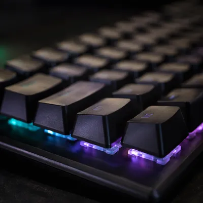 RGB Mechanical Keyboard Macro Close Up