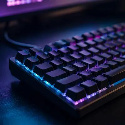 RGB Mechanical Keyboard Macro at Night