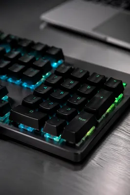 RGB Mechanical Keyboard Macro Workspace Closeup