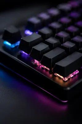 RGB Mechanical Keyboard Macro Close Up