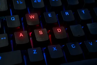RGB Mechanical Keyboard Close-Up in Dark Studio