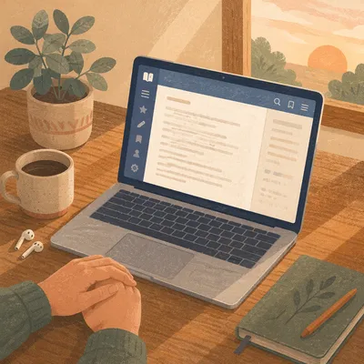 Morning Bible App Study on Laptop