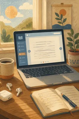 Morning Bible App on Desk Laptop