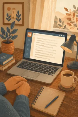 Laptop Bible App on Morning Desk