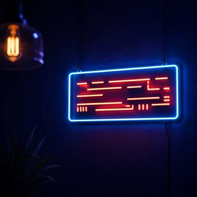 Purple Blue Neon LED Studio Wall