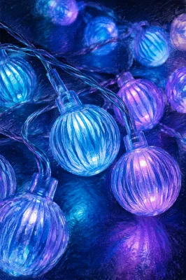 Neon Blue LED Globe Lights