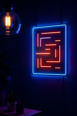 Purple Blue Neon LED Tech Studio
