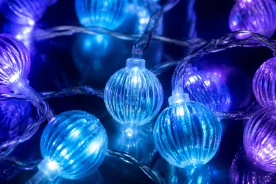 Neon Blue LED Globe Lights