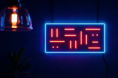 Neon LED Strip Tech Studio Background