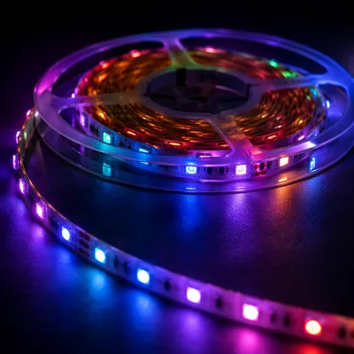 Neon LED Strip on Dark Tabletop