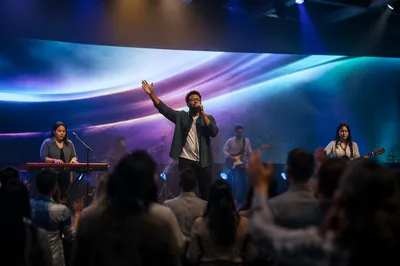 Modern Worship Stage with LED Screen