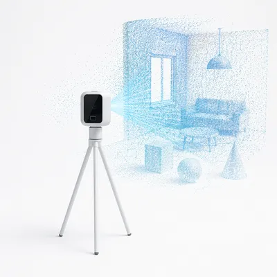 LiDAR Scanner Creating Futuristic Point Cloud Model