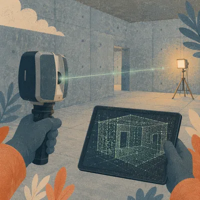 LiDAR Scanner Mapping Modern Interior Space