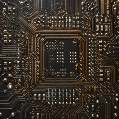 Macro Microchip Circuit Board Detail