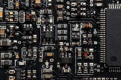 Macro Microchip Detail on Circuit Board