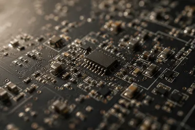 Macro Circuit Board with Moody Highlights