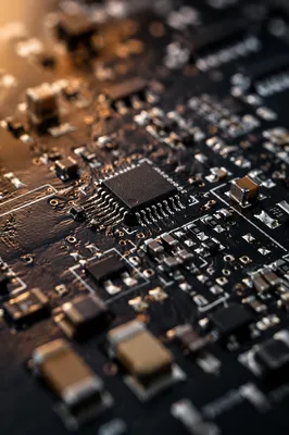 Macro Black Circuit Board Technology Detail