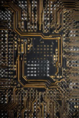 Macro Microchip Circuit Board Texture Detail