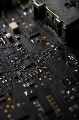 Macro Close-Up of Circuit Board Detail