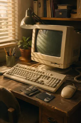 Vintage Desktop Computer in Nostalgic Home Office