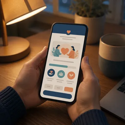 Online Giving App on Smartphone Desk