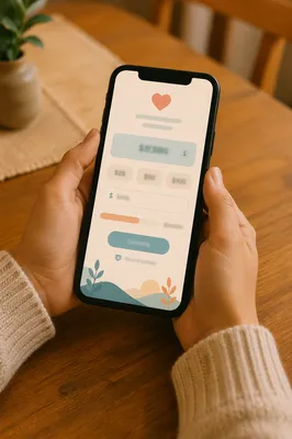 Online Giving App on Smartphone Screen