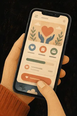Online Giving App on Smartphone Close-Up