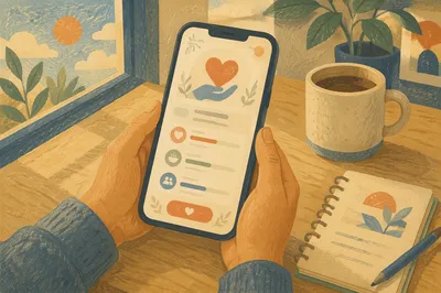 Mobile Donation App in Warm Morning Light