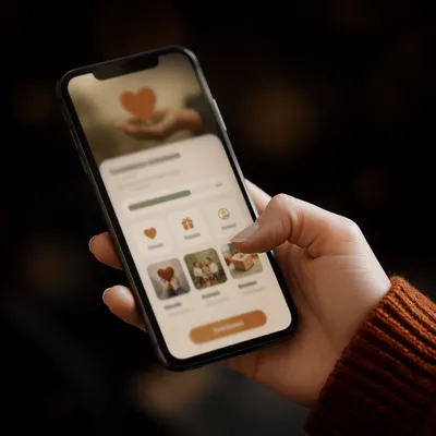 Online Giving App on Smartphone Screen