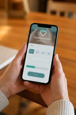 Online Giving App on Smartphone Screen