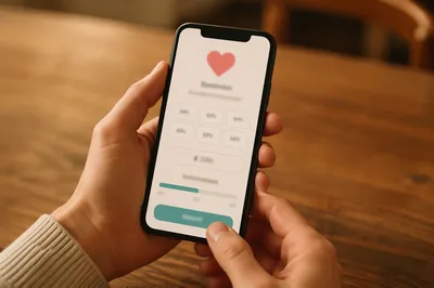 Online Giving App on Smartphone Closeup