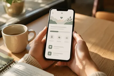 Mobile Donation App on Café Table