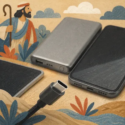 Power Bank Charging Devices Flat Lay