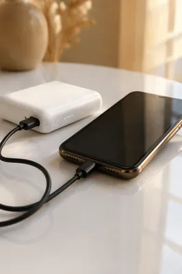 Minimal Power Bank Charging Smartphone