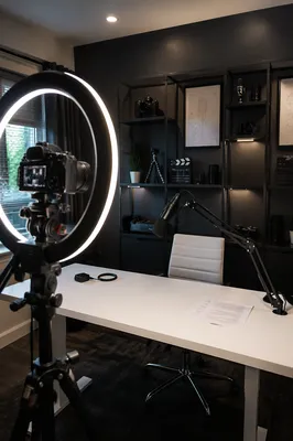 Ring Light Camera Vlog Studio Desk