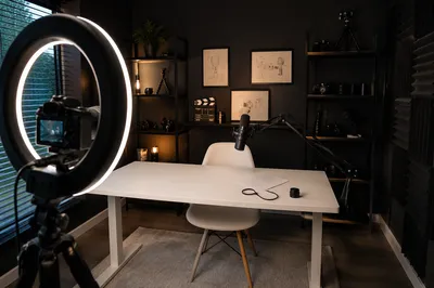 Ring Light Camera Vlog Desk Studio