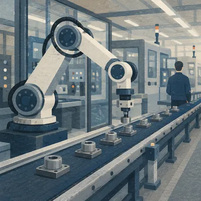 Robotic Arm on Modern Factory Line