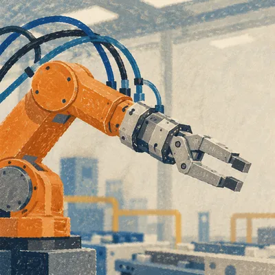 Industrial Robotic Arm in Modern Factory
